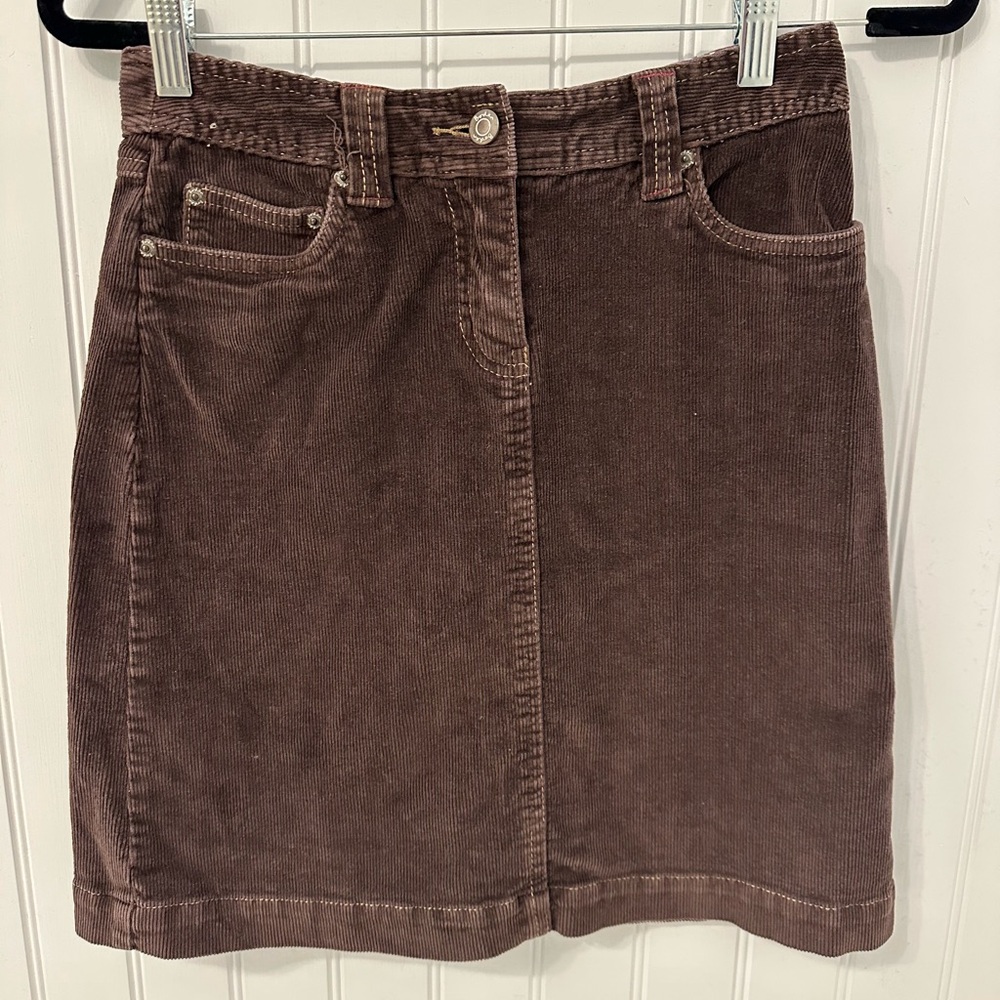 Boden brown corduroy pencil skirt
